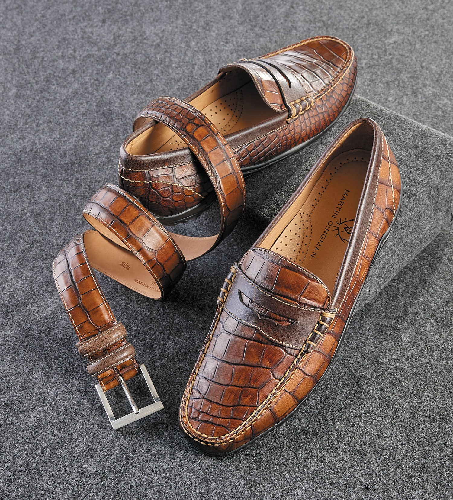 Martin Dingman Bill Alligator-Grain Loafers - Image 8